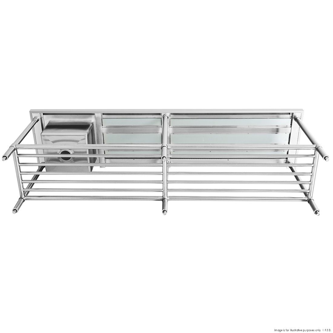 Modular Systems Single Left Sink Bench With Pot Undershelf SSB6-2400L/A