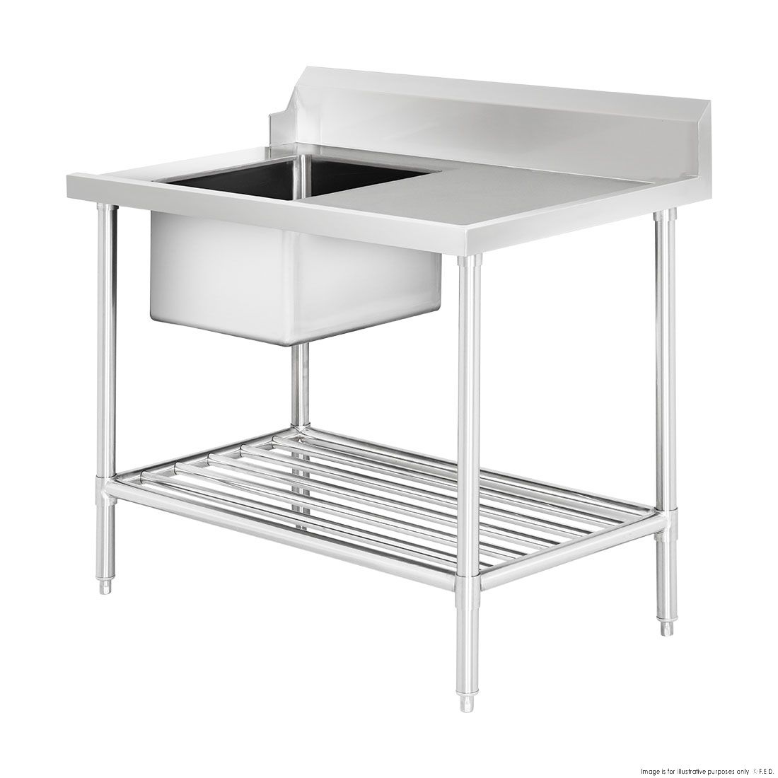 Modular Systems Left Inlet Single Sink Dishwasher Bench SSBD7-1200L/A