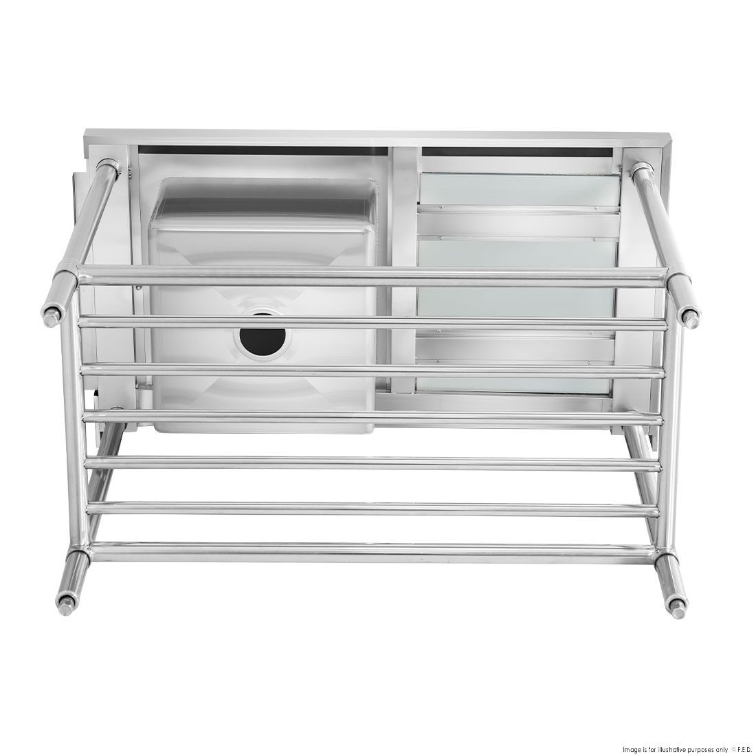 Modular Systems Left Inlet Single Sink Dishwasher Bench SSBD7-1200L/A