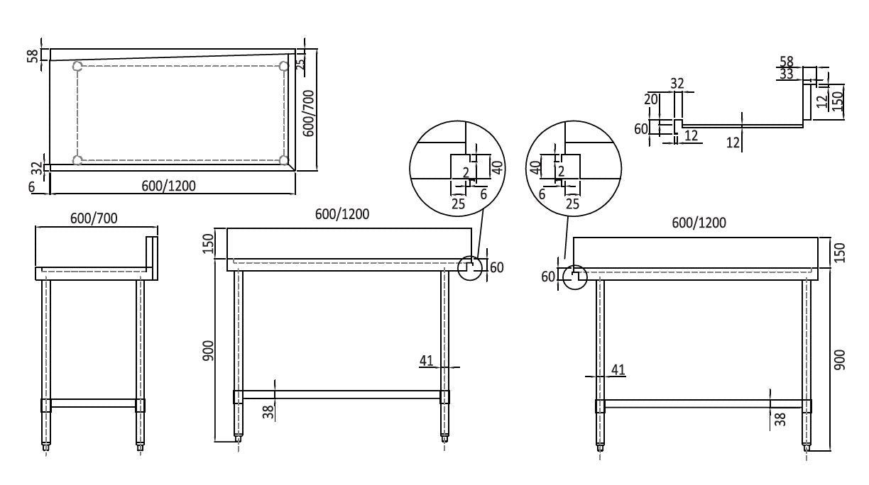 Mixrite Stainless Steel Dishwasher Bench Outlet Wst6120L WST6120L