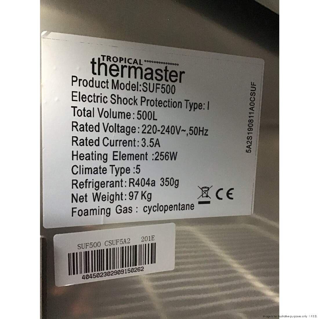 CLEARANCE - TROPICAL Thermaster 2 x ½ door SS Freezer SUF500