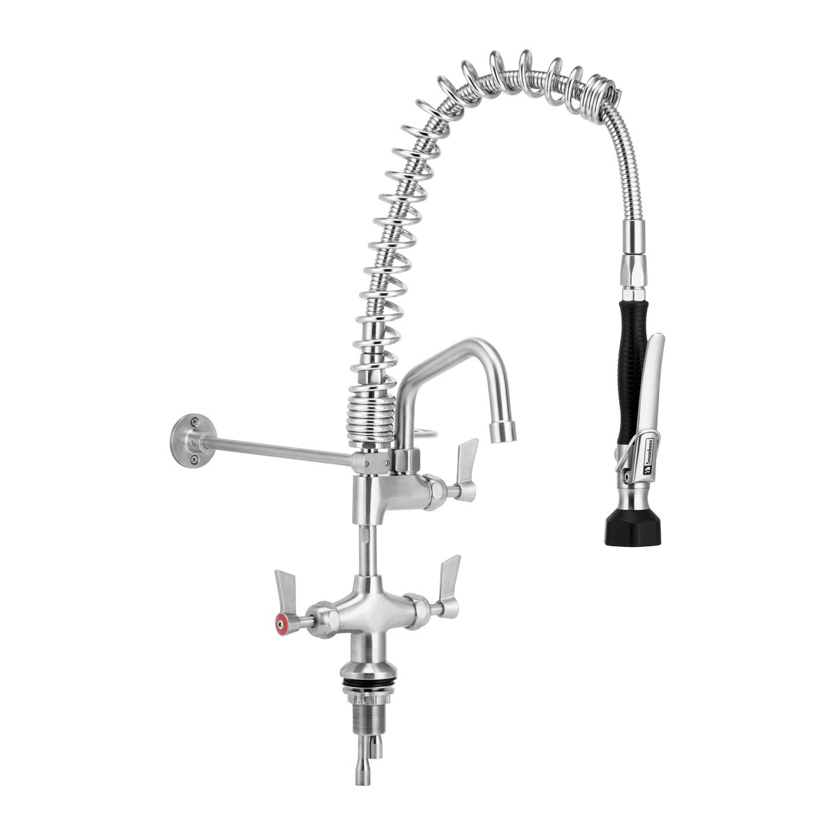 3Monkeez Compact Stainless Steel Dual Bench Mount Pre-Rinse with 6" Pot Filler - T-3M53015-C