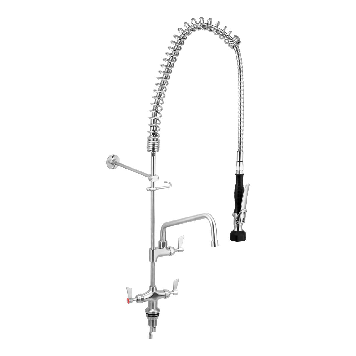 3Monkeez Stainless Steel Dual Bench Mount Pre-Rinse Unit with 12" Pot Filler - T-3M53058