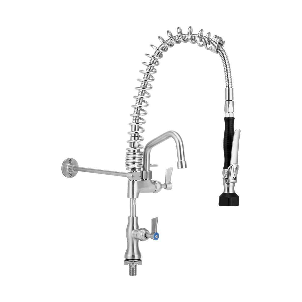 Compact Stainless Steel Single Bench Mount Pre-Rinse with 6" Pot Filler - T-3M53106-C