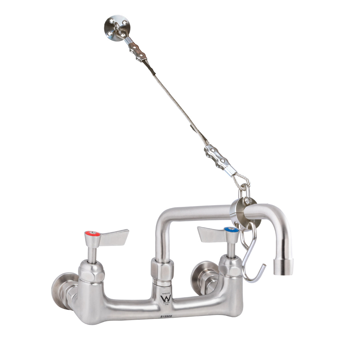 Cleaners Sink Exposed Wall Mount Body with Fixed Spout and Wall Bracket - T-3MCSKIT-E08