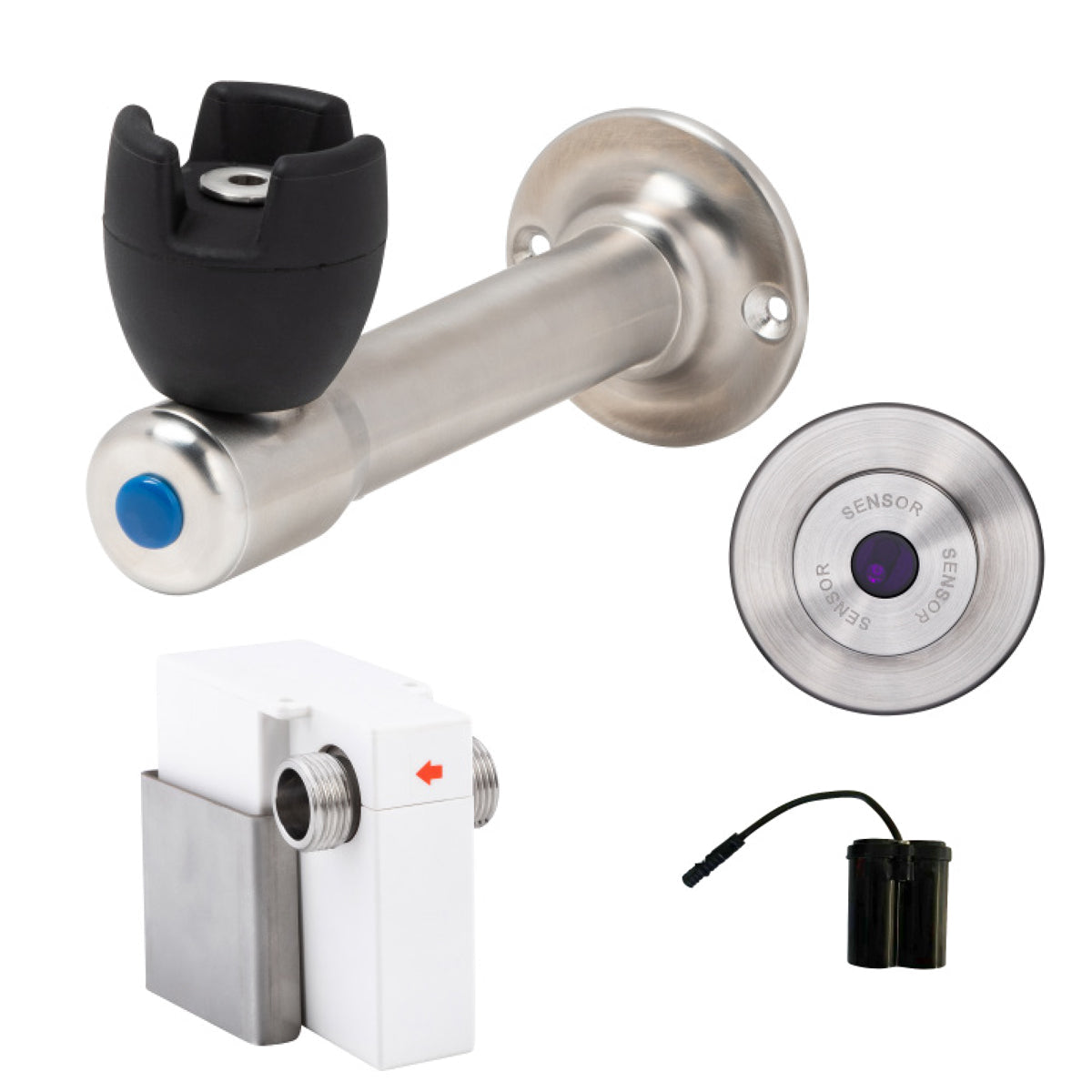 90 Degree Silicone Mouthguard Bubbler with Wall-Mount Sensor Battery Operated - T-3MSS-BUB90SWB