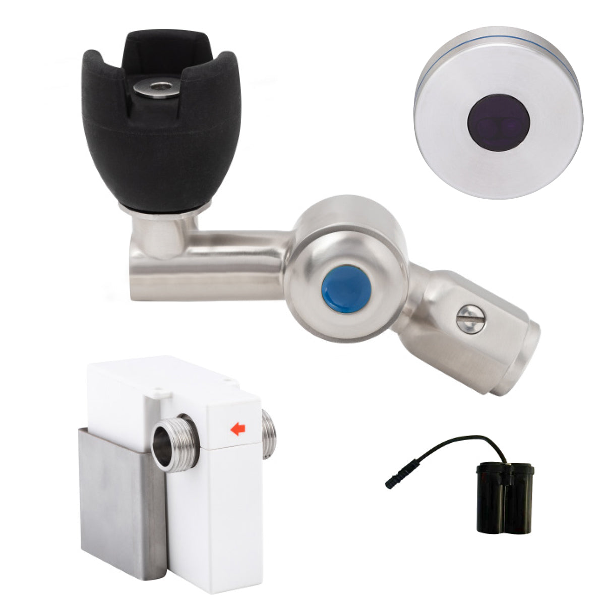 45 Degree Silicone Mouthguard Bubbler with Hob-Mount Sensor Battery Operated - T-3MSS-BUBS45SB