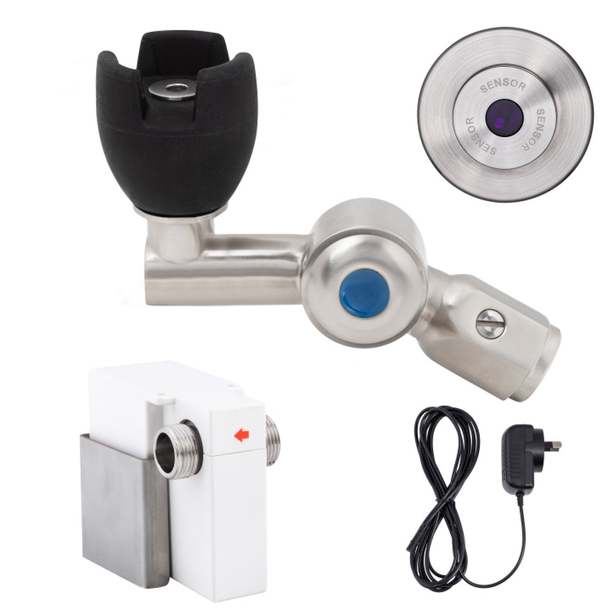 45 Degree Silicone Mouthguard Bubbler with Wall-Mount Sensor Mains Operated - T-3MSS-BUBS45SWM