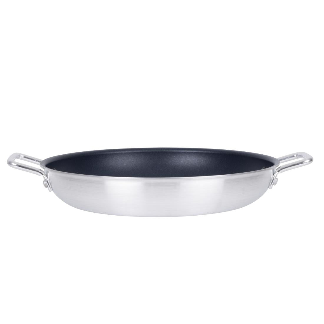 Vogue Aluminium Non-stick Teflon Platinum Plus Paella Pan 35cm - HT990