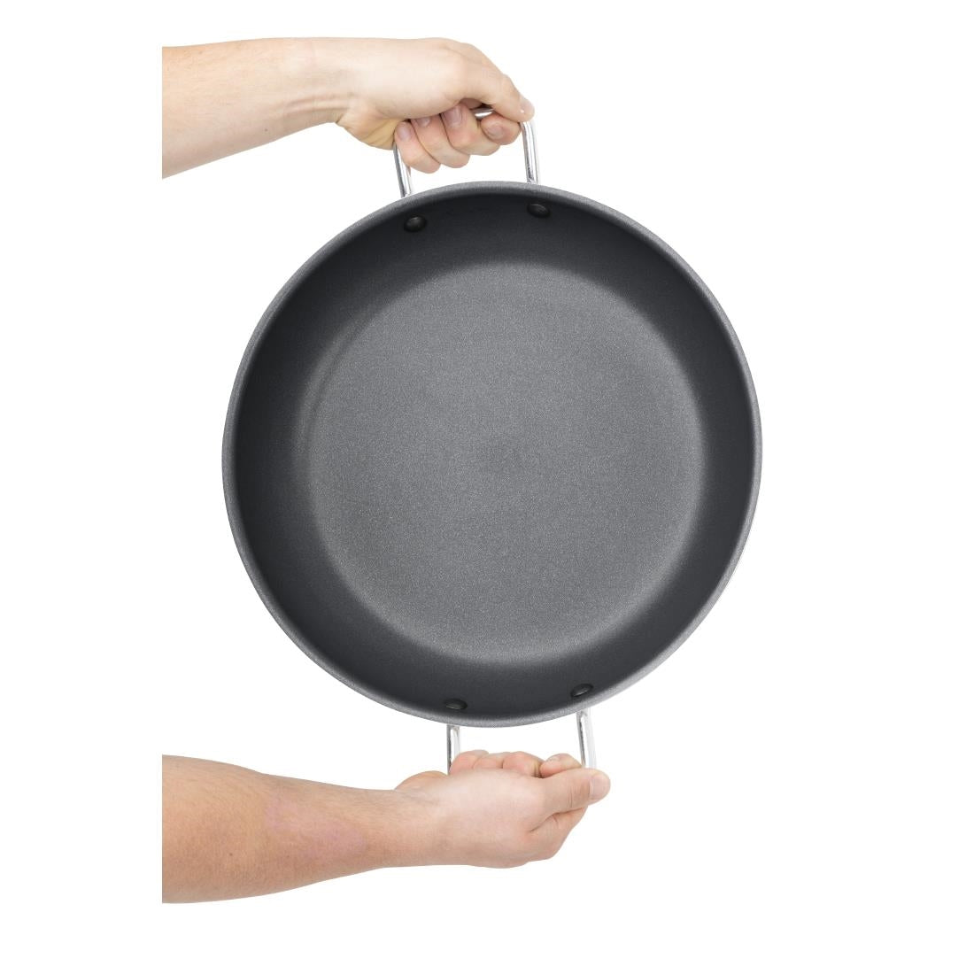 Vogue Aluminium Non-stick Teflon Platinum Plus Paella Pan 35cm - HT990