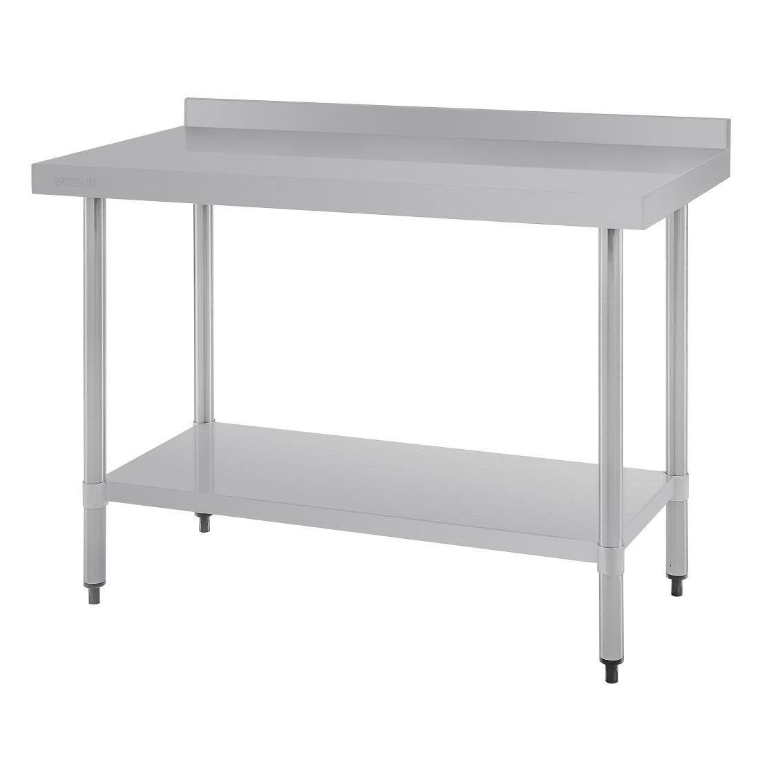 Vogue Stainless Steel Prep Table with Splashback 1200mm - T381