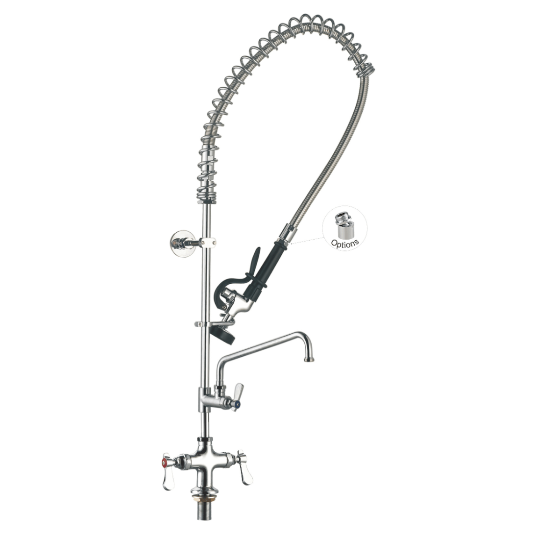 Sunmixer Pre Rinse Unit With Add-On Faucet And 305MM Swing Nozzle T98001-2