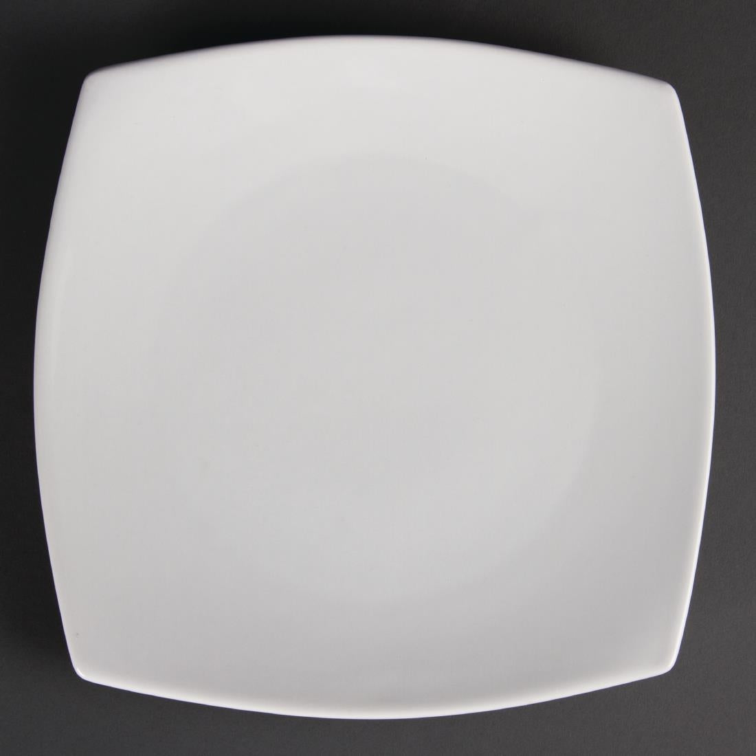Olympia Whiteware Rounded Square Plates 240mm (12 Pack) - U170