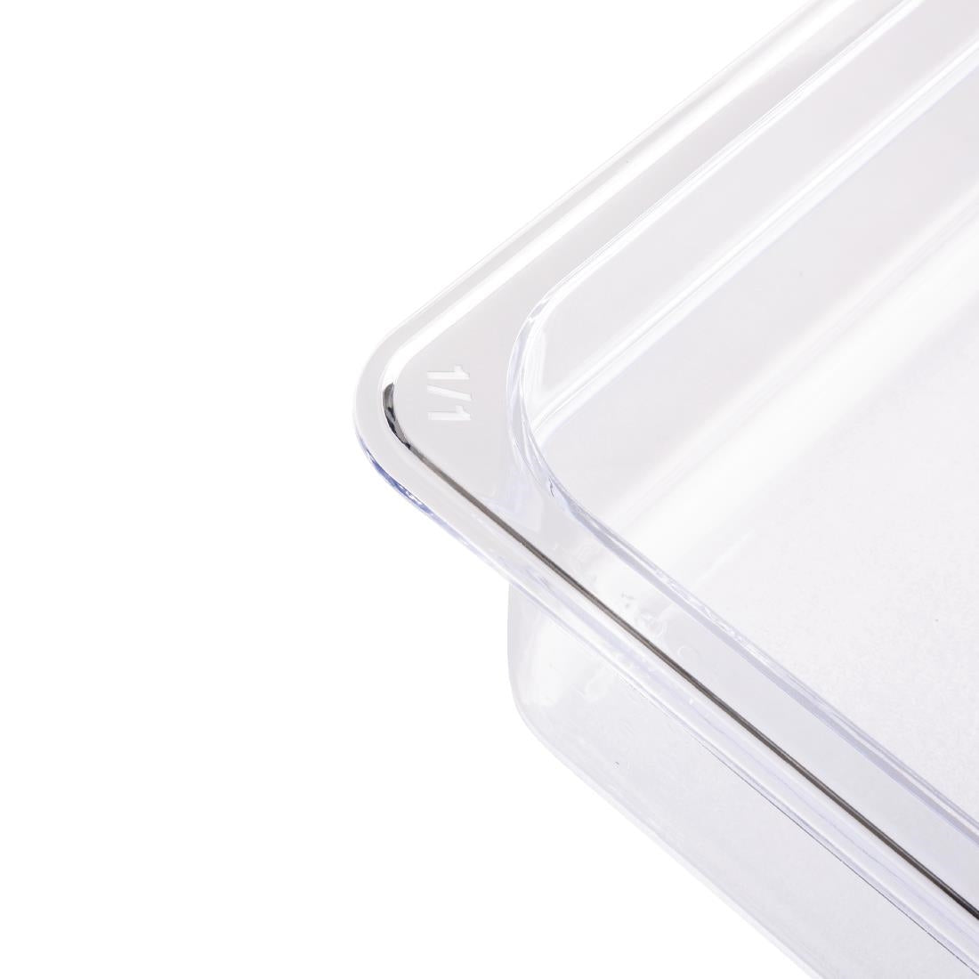 Vogue Clear Polycarbonate 1/1 Gastronorm Tray 65mm - U224