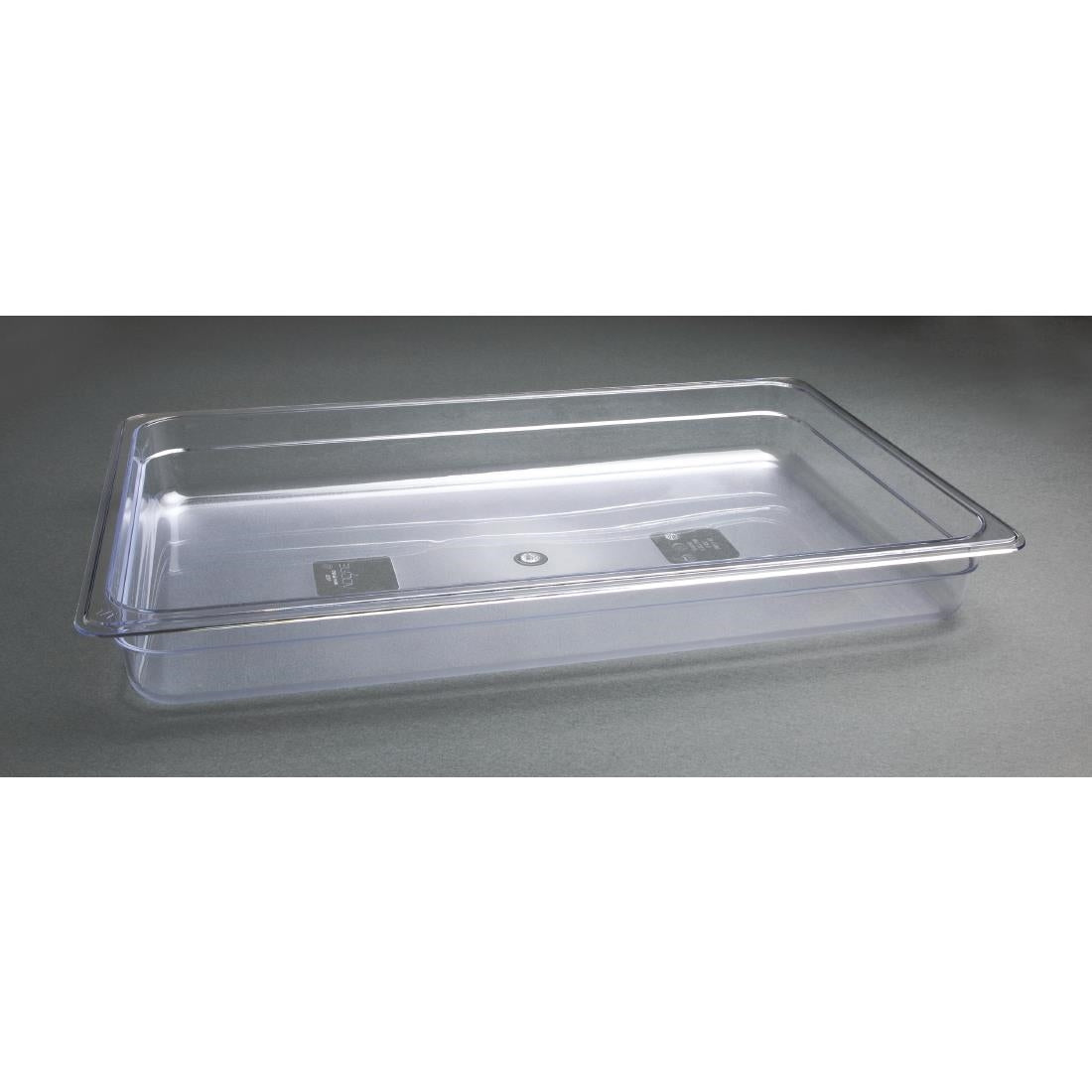 Vogue Clear Polycarbonate 1/1 Gastronorm Tray 65mm - U224
