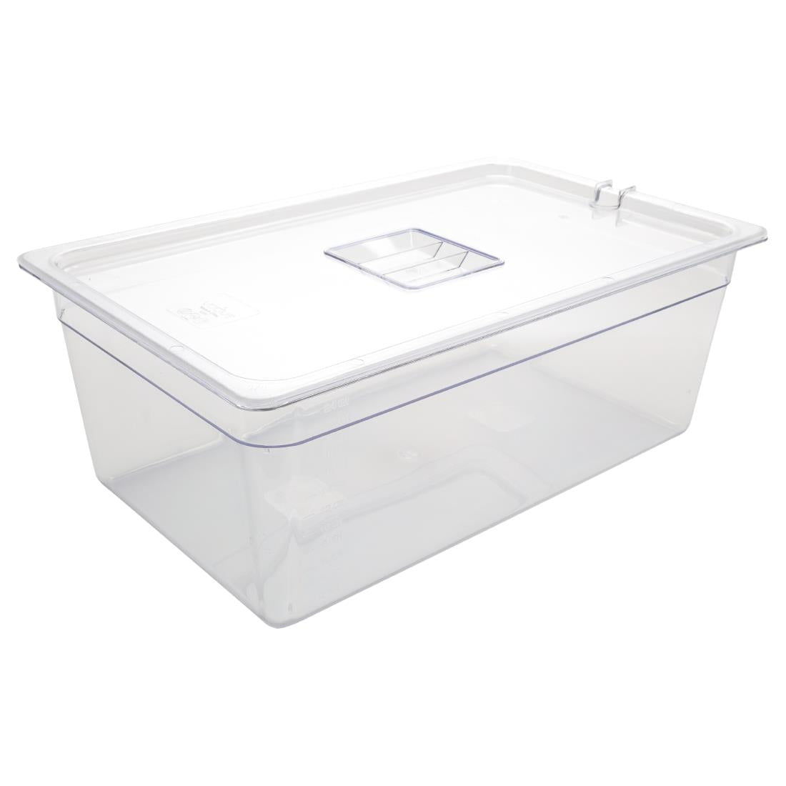Vogue Clear Polycarbonate 1/1 Gastronorm Container 200mm & Lid - SA334