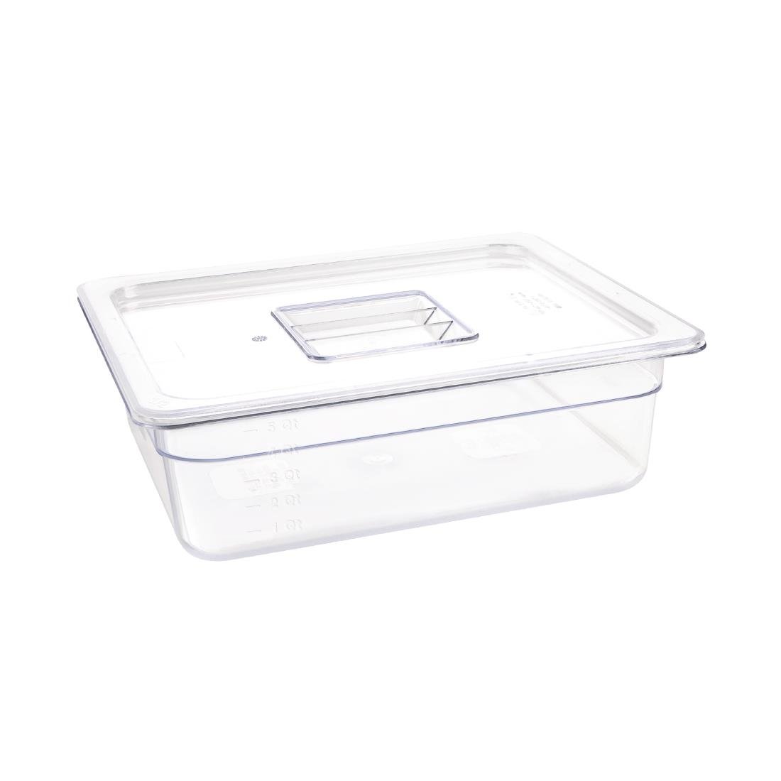 Vogue Clear Polycarbonate 1/2 Gastronorm Tray 100mm - U229