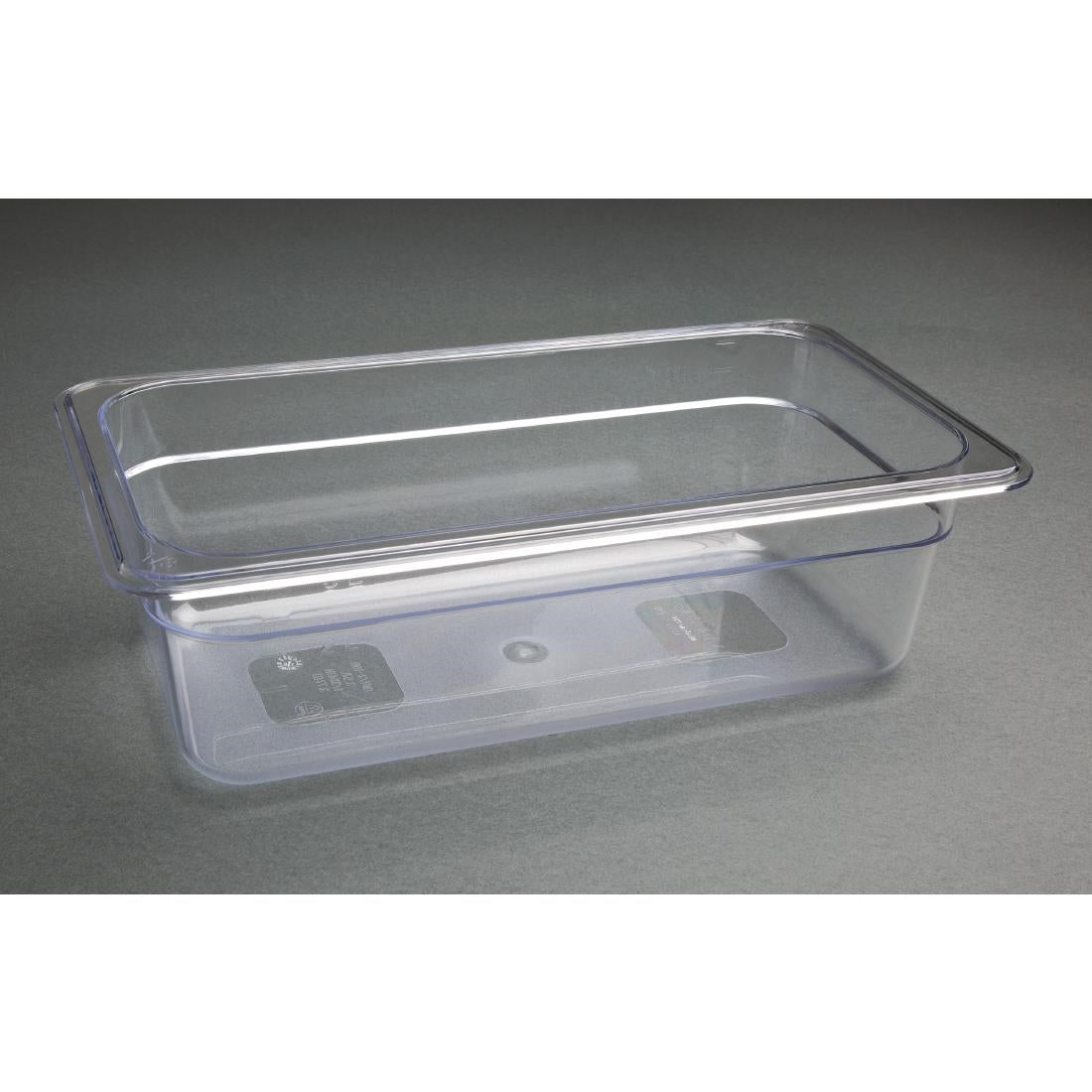 Vogue Clear Polycarbonate 1/3 Gastronorm Tray 100mm - U233