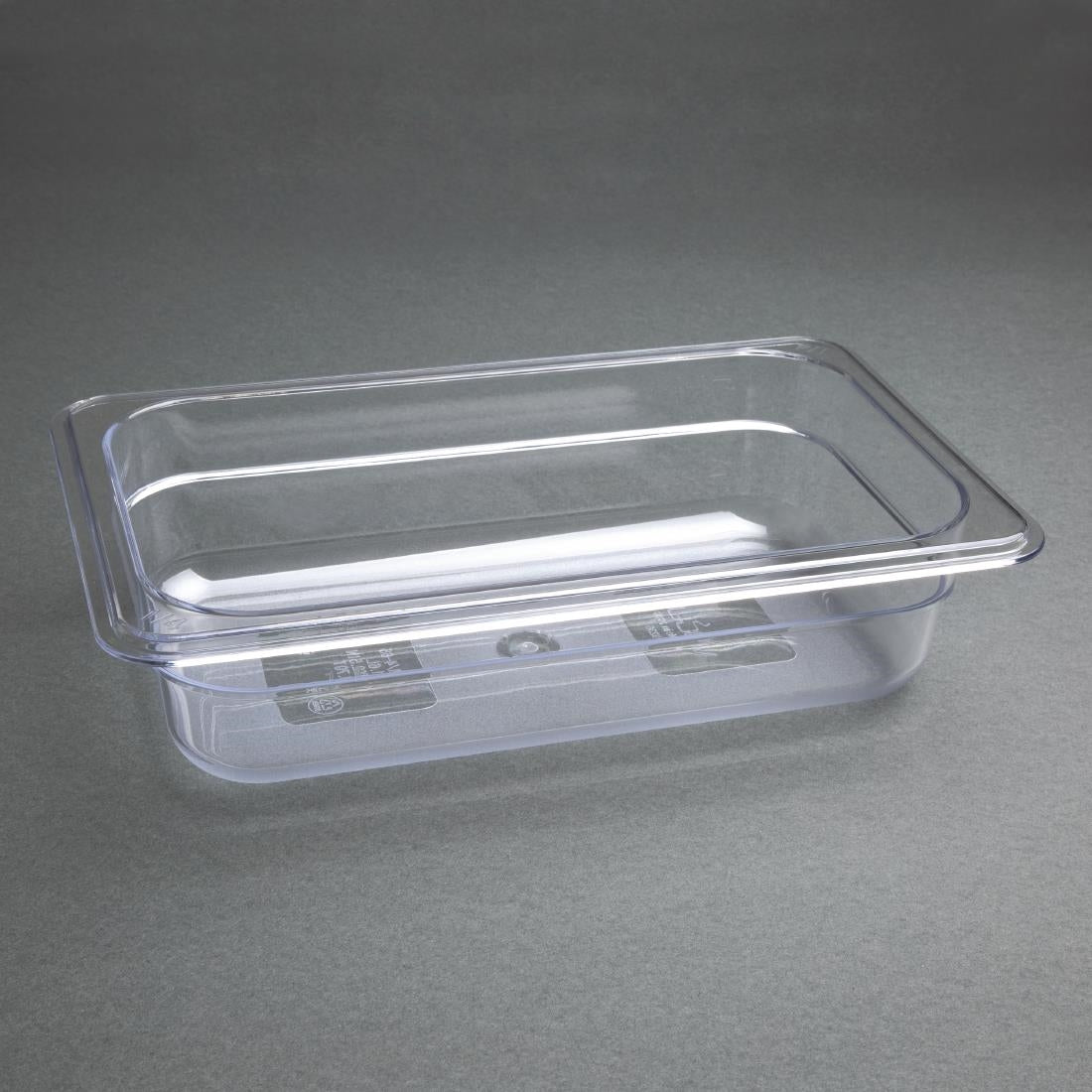 Vogue Clear Polycarbonate 1/4 Gastronorm Tray 65mm - U236