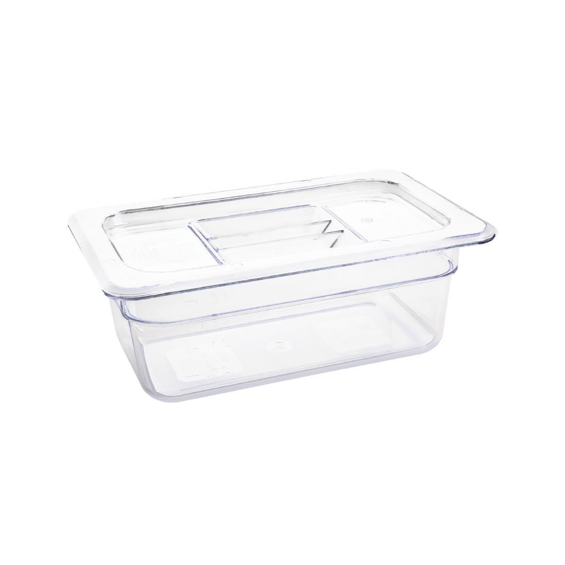 Vogue Clear Polycarbonate 1/4 Gastronorm Tray 100mm - U237