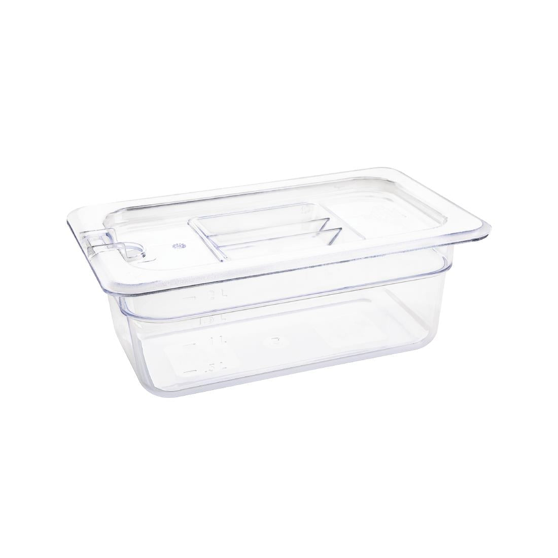 Vogue Clear Polycarbonate 1/4 Gastronorm Tray 100mm - U237