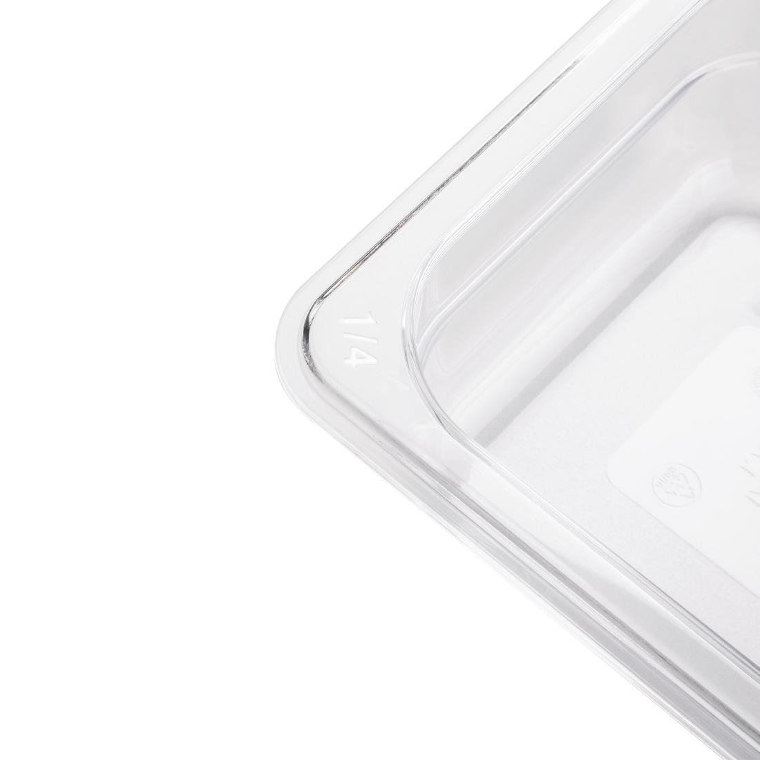 Vogue Clear Polycarbonate 1/4 Gastronorm Tray 100mm - U237