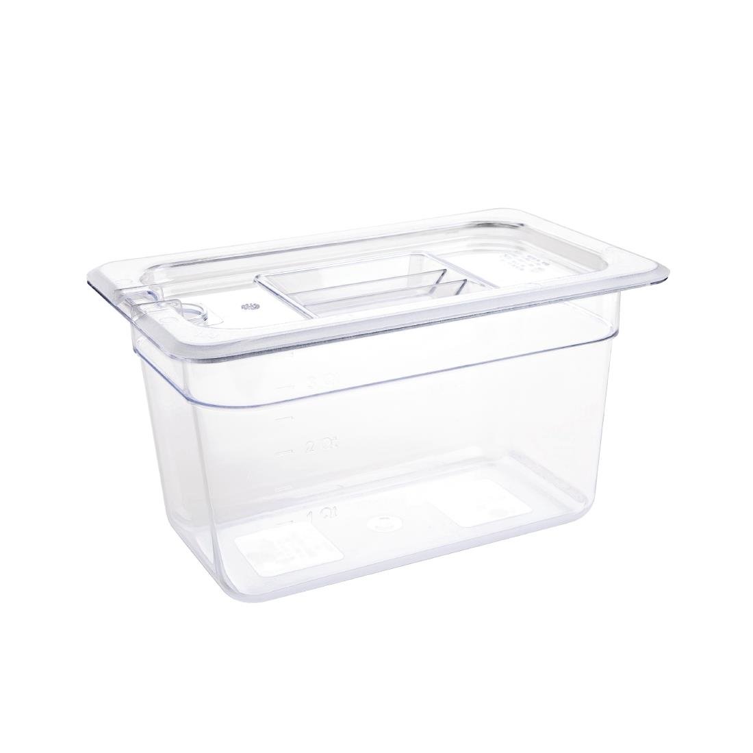 Vogue Clear Polycarbonate 1/4 Gastronorm Tray 150mm - U238
