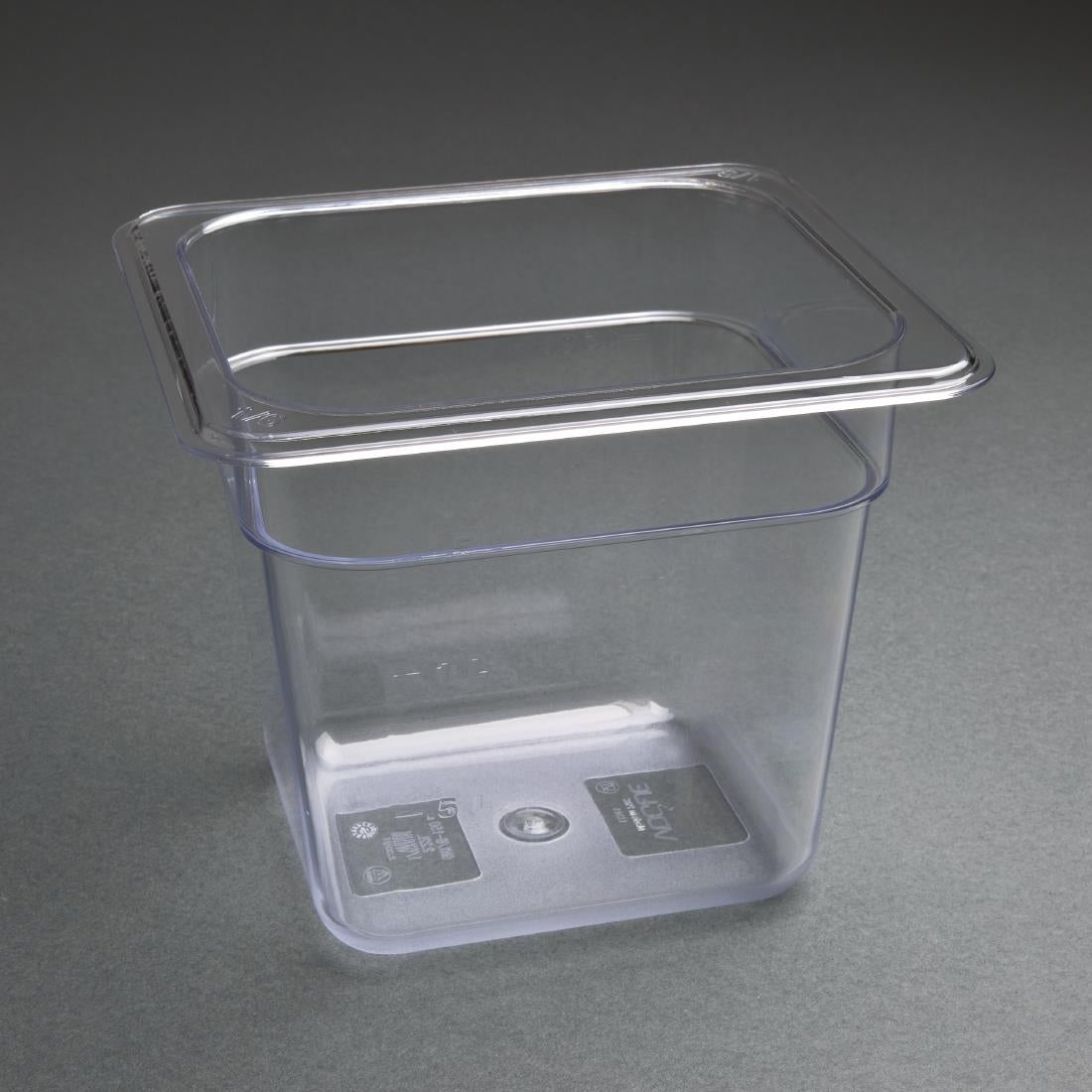 Vogue Clear Polycarbonate 1/6 Gastronorm Tray 150mm - U241