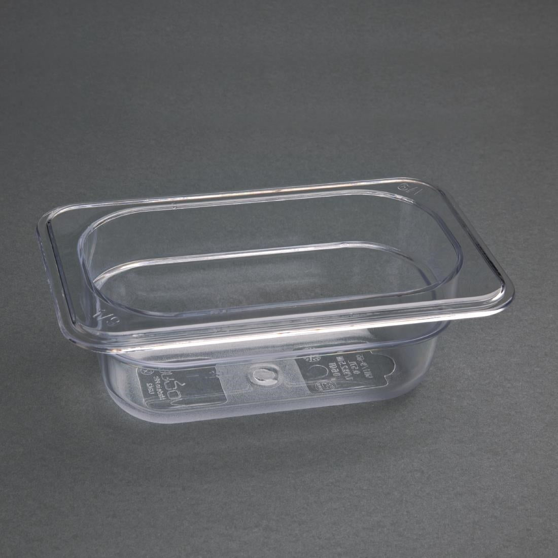 Vogue Clear Polycarbonate 1/9 Gastronorm Tray 65mm - U242
