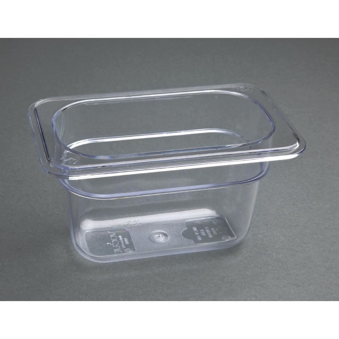 Vogue Clear Polycarbonate 1/9 Gastronorm Tray 100mm - U243