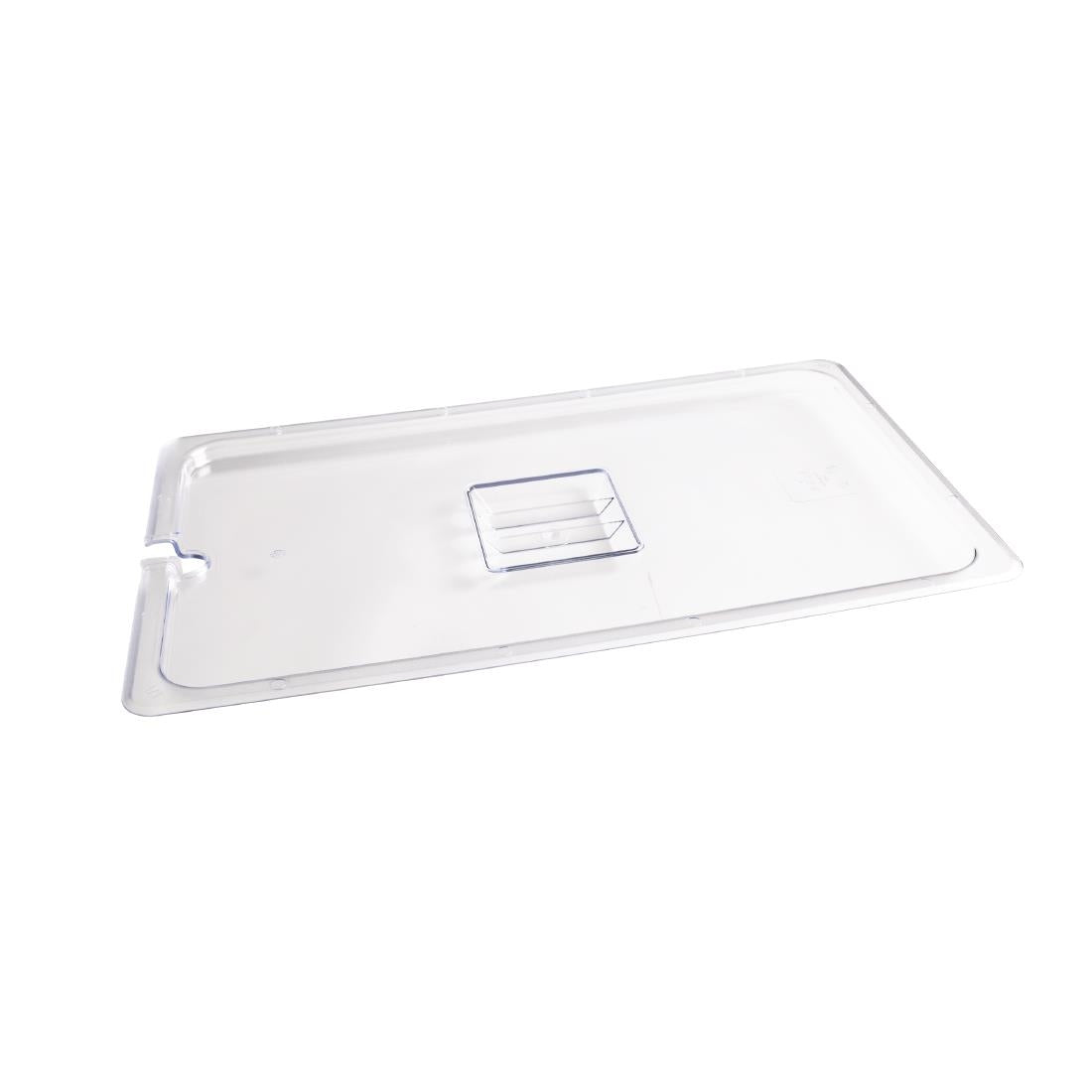 Vogue Clear Polycarbonate 1/1 Gastronorm Lid Notched - U250