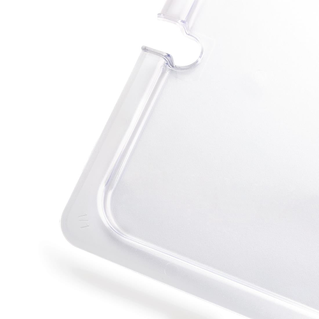 Vogue Clear Polycarbonate 1/1 Gastronorm Lid Notched - U250