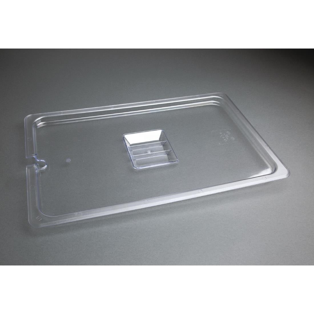 Vogue Clear Polycarbonate 1/1 Gastronorm Lid Notched - U250