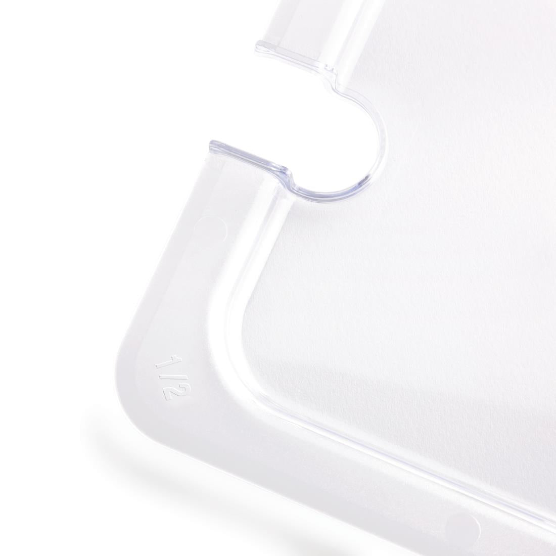 Vogue Clear Polycarbonate 1/2 Gastronorm Lid Notched - U251
