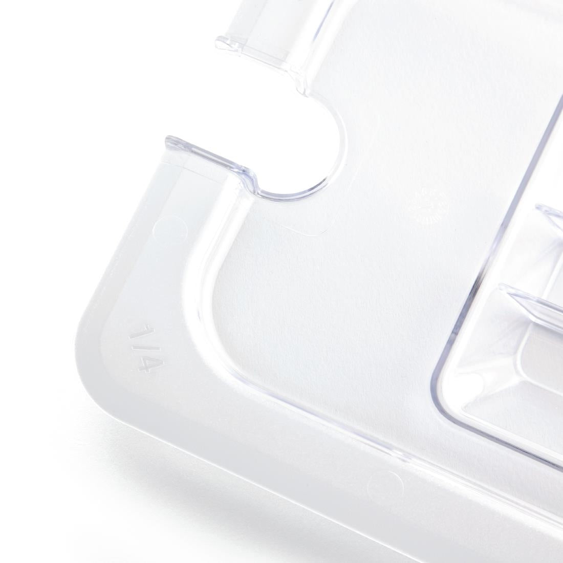 Vogue Clear Polycarbonate 1/4 Gastronorm Lid Notched - U253