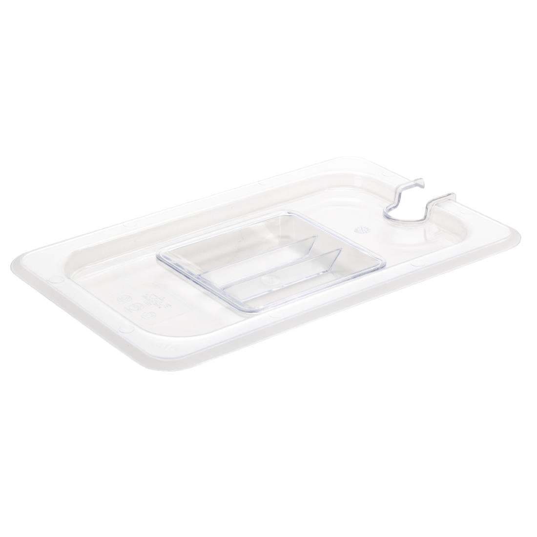 Vogue Clear Polycarbonate 1/4 Gastronorm Lid Notched - U253