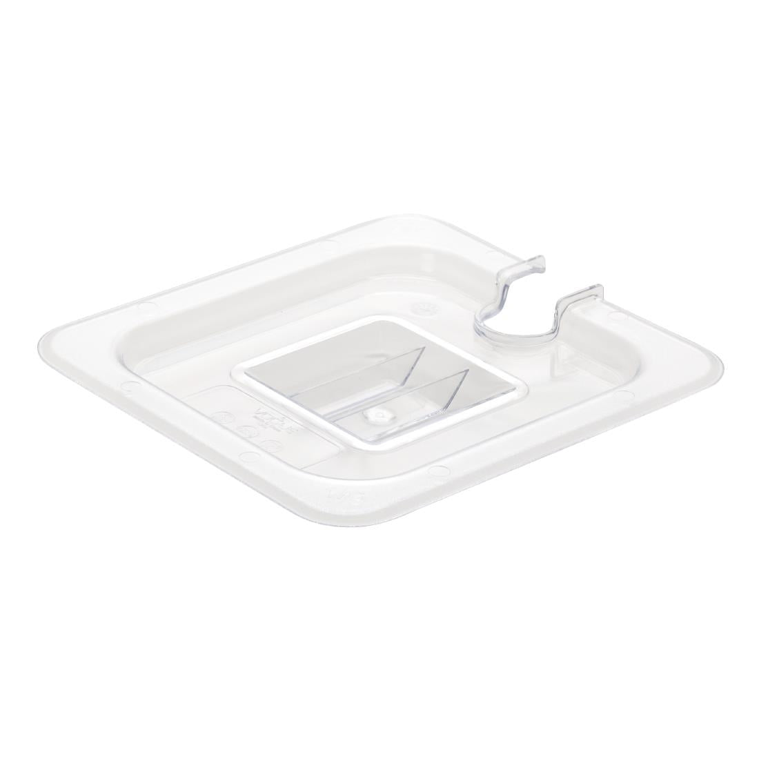 Vogue Clear Polycarbonate 1/6 Gastronorm Notched Lid - U254