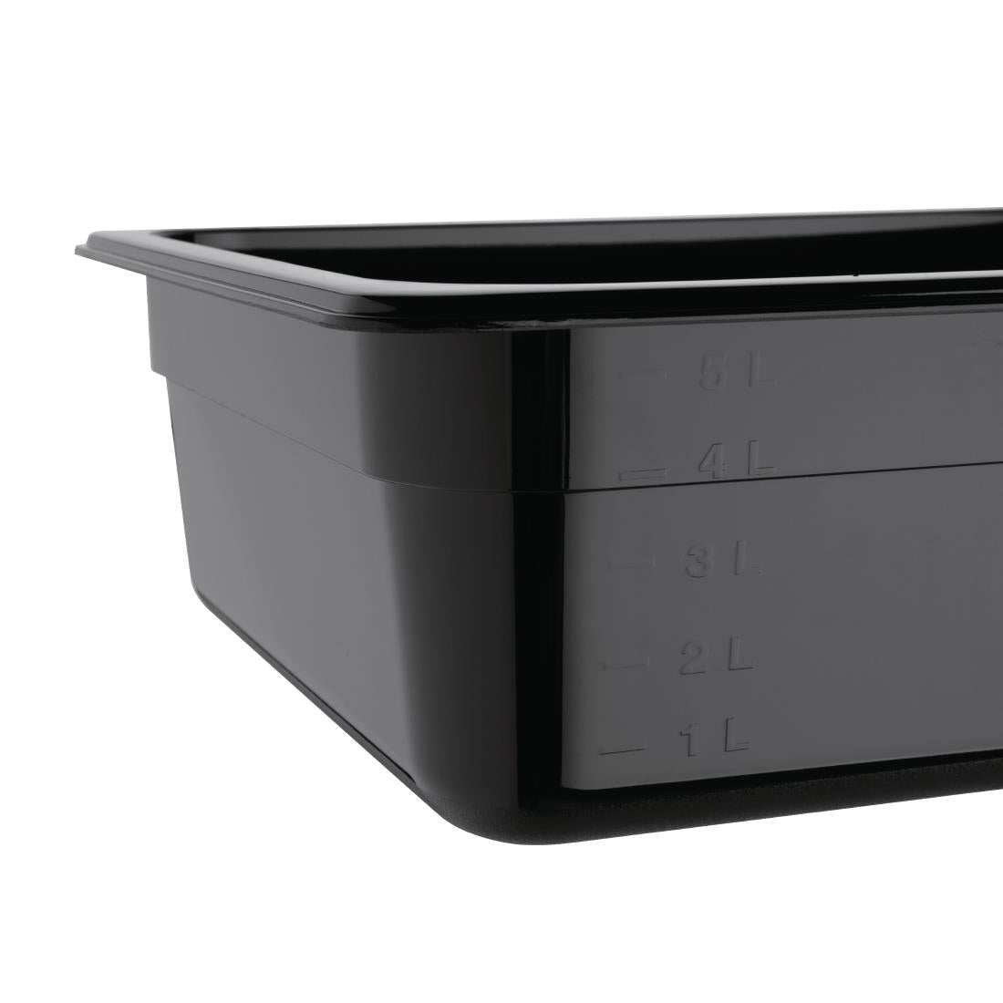Vogue Black Polycarbonate 1/2 Gastronorm Tray 100mm - U459