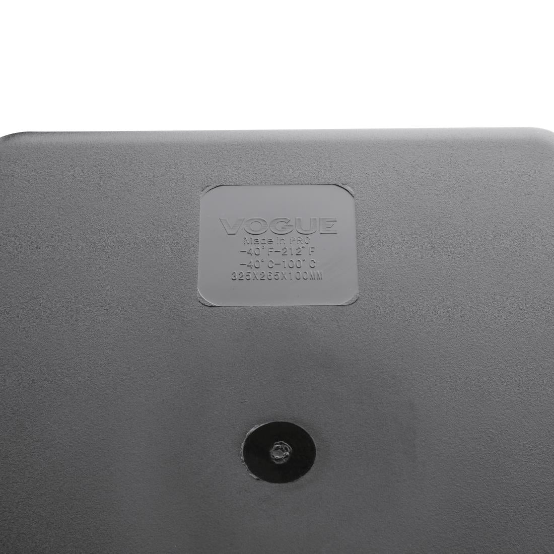 Vogue Black Polycarbonate 1/2 Gastronorm Tray 100mm - U459