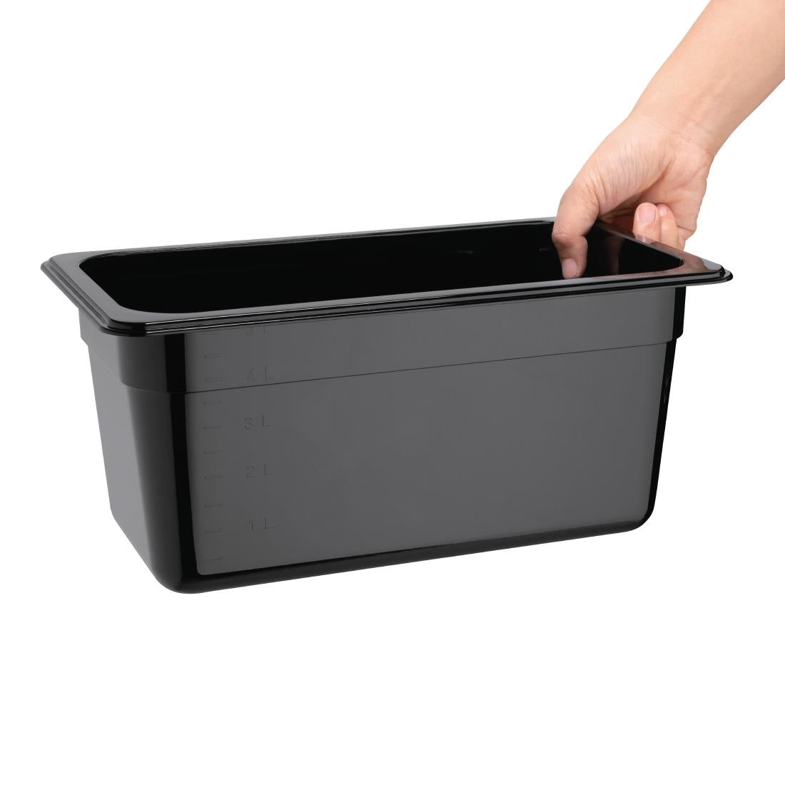 Vogue Black Polycarbonate 1/3 Gastronorm Tray 150mm - U464
