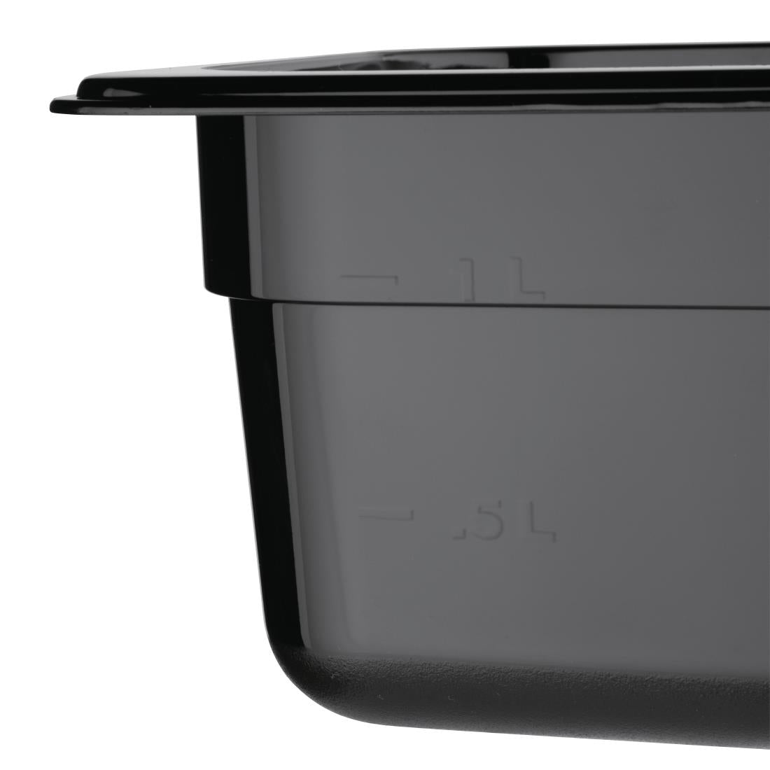 Vogue Black Polycarbonate 1/6 Gastronorm Tray 100mm - U470