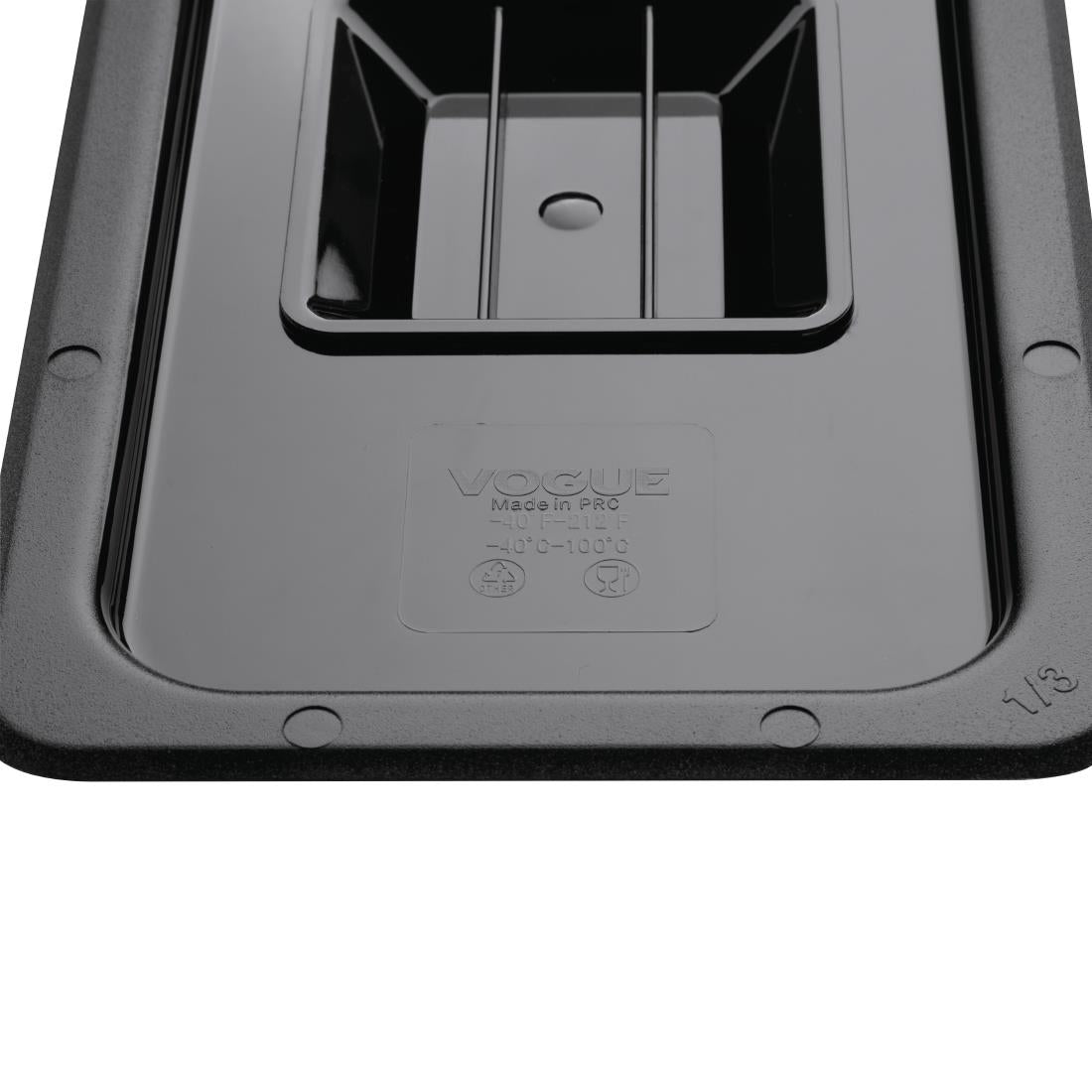 Vogue Black Polycarbonate 1/3 Gastronorm Lid - U476