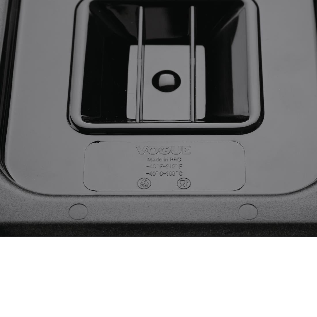 Vogue Black Polycarbonate 1/6 Gastronorm Container Lid - U478