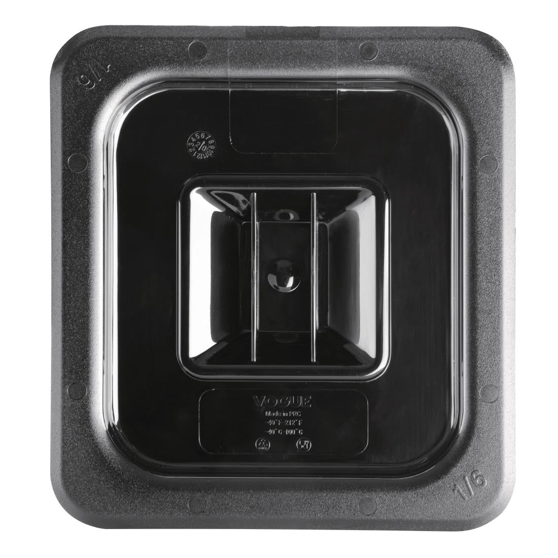 Vogue Black Polycarbonate 1/6 Gastronorm Container Lid - U478