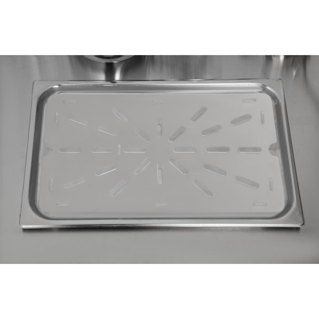 Vogue Clear Polycarbonate 1/1 Gastronorm Drainer Plate - U485