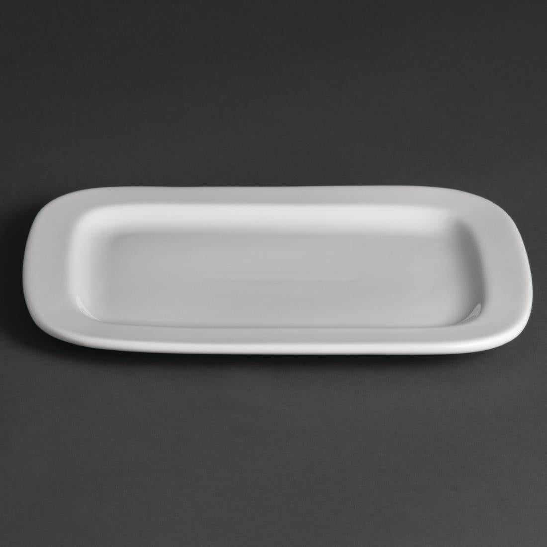 Olympia Whiteware Rounded Rectangular Plates 230mm (12 Pack) - U805