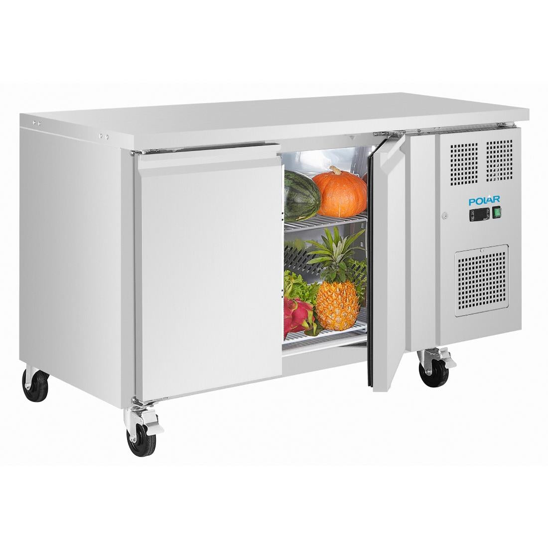 Polar U-Series Double Door Slimline Counter Fridge 155Ltr - UA105-A