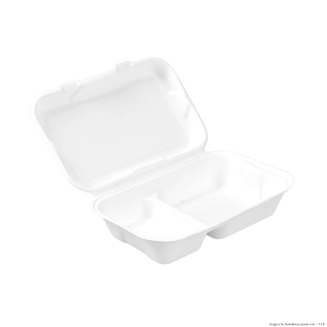 PakMax 9*6" Sugarcane Clamshell 2-Compartment - CS-962