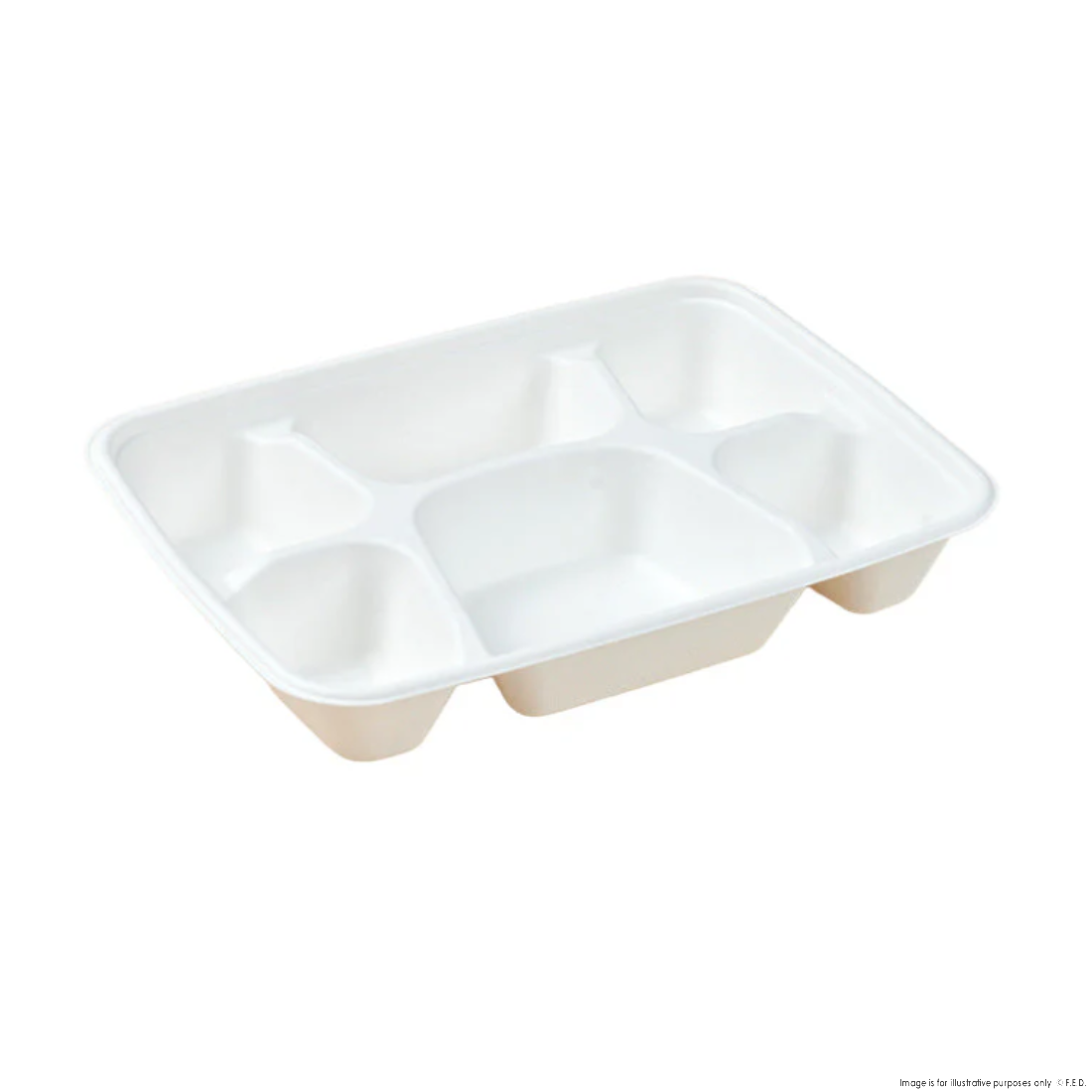 PakMax Sugarcane 6-Compartment Lunch Tray - LT-61
