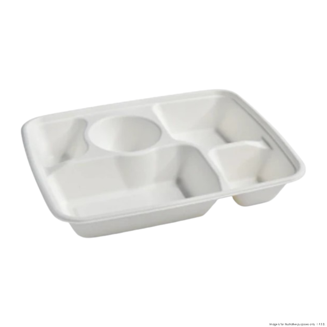 PakMax Sugarcane 5-Compartment Lunch Tray - LT-51